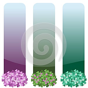 Vertical floral banners set