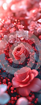 Vertical Florals Background