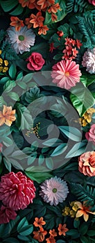 Vertical Florals Background