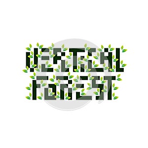 Vertical Forest typography design in eps vector