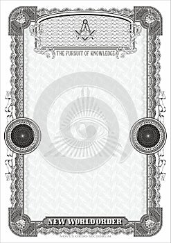 Vertical form for creating a Masonic certificate black