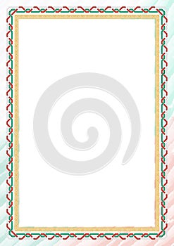 Vertical frame and border with Bulgaria flag