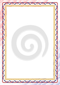 Vertical frame and border with Croatia flag