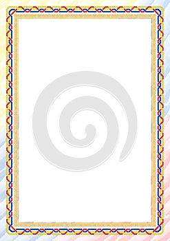 Vertical frame and border with Ecuador flag