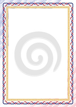 Vertical frame and border with France flag