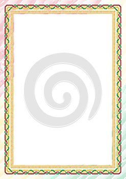 Vertical frame and border with Guyana flag