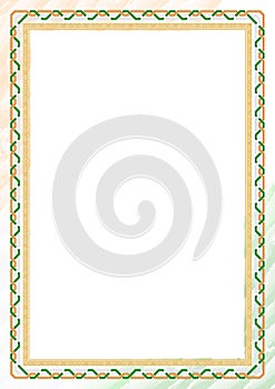 Vertical frame and border with India flag