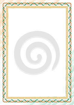 Vertical frame and border with Ivory Coast flag