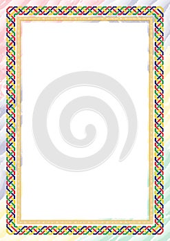 Vertical frame and border with Mauritius flag