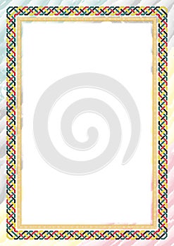 Vertical frame and border with Mozambique flag