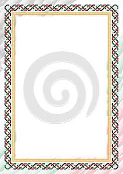 Vertical frame and border with Palestine flag