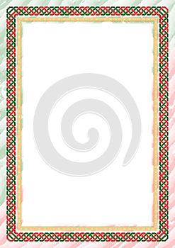 Vertical frame and border with Portugal flag