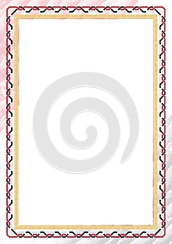 Vertical frame and border with Yemen flag