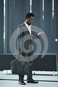 African American Businessman in Lobby