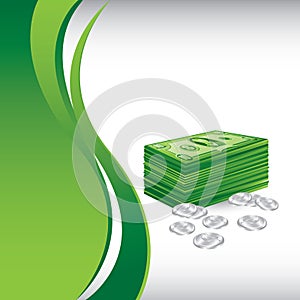 Vertical green wave dollars and cents