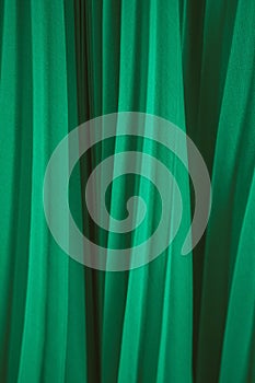 Vertical of green wool serge drapes photo