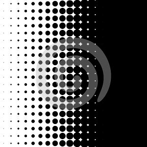 Vertical half tone pattern with dots - Monochrome halftone texture