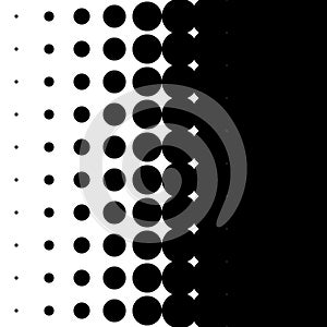 Vertical half tone pattern with dots - Monochrome halftone texture