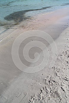 Vertical high angle shot of the sandy Elafonissi beach, Crete, Greece