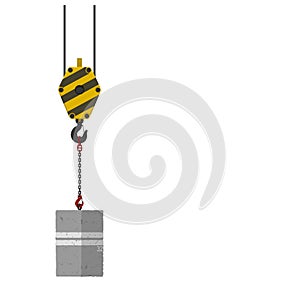 The vertical hitch of chain sling on white background