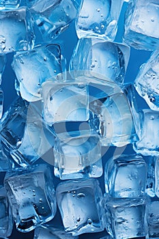 Vertical ice cubes background, pattern of crystal frozen icecubes photo