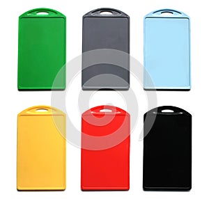 Vertical identity cardholder plates of various colors