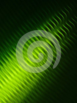 Vertical illustration of refracted green lights