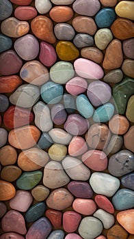 Colorful rounded polished stones and rocks, pebbles background texture mobile wallpaper