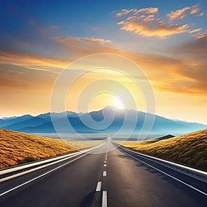 Vertical image of empty highway in the