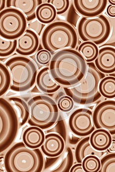 Vertical image of seamless geometric circle pattern in gradient chocolate brown