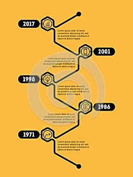 Vertical Infographic timeline. Vector web template. Time line of