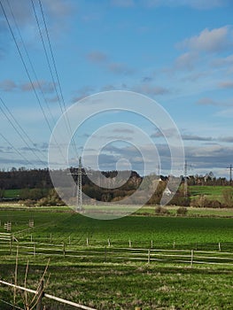 Vertical landscape shot with delineated fields