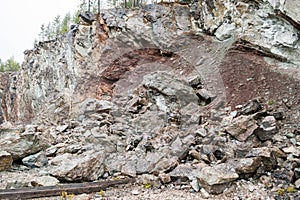 Vertical layered limestone