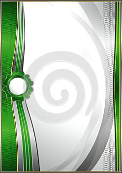 Vertical letterhead with abstract waves for creating certificates, diplomas, etc. Green inserts on a white background.