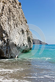 Vertical limestone walls of Palinuro, Salerno, Italy photo