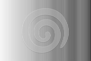 Vertical line. Lines halftone pattern with gradient effect. Black and white stripes.