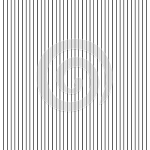 Vertical line pattern. Black stripes on white background. Straight lines texture. Paper grid template. Metal geometric