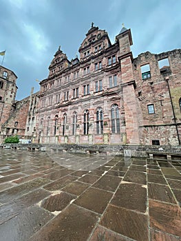 Vertical low angle shot of the Heidelberger Schloss restaurant in Germany