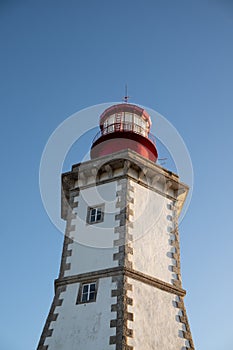 Vertical low angle shot of a Lighthouse in Cabo Espichel, Portugal