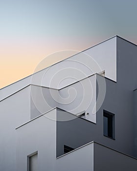 Vertical low angle shot of a white concrete building captured in Massy, France