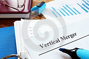 Vertical Merger documents with financial company. photo
