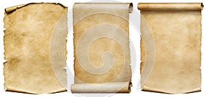 Starodávný svitky nebo pergamen rukopisy sada na bílém 