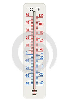 Vertical Outdoor Thermometer, Meteorologic Alcohol Thermometer. 3D rendering photo