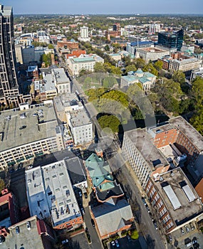 Vertical Panorama Raleigh downtown 3/2016.