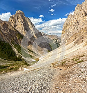 Vertical Panoramic Rocky Mountain Wilderness Landscape Banff National Park Canada Summertime