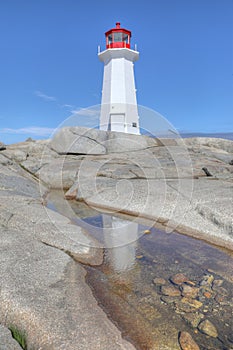 Vertical of Peggys Cove Lighthouse, Nova Scotia
