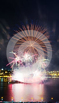 Vertical photo: Colorful fireworks | Quebec City