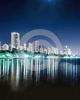 Vertical photo of the Lago Igapo, Londrina - Parana, Brazil. photo