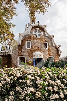 Vertical Photo of Porter`s Lodge Pavillon in Park GÃ¼ell