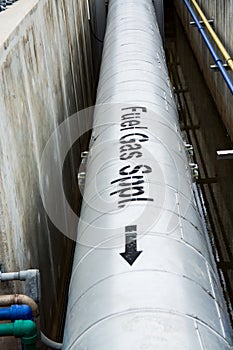 Vertical pipes for gas-oil.